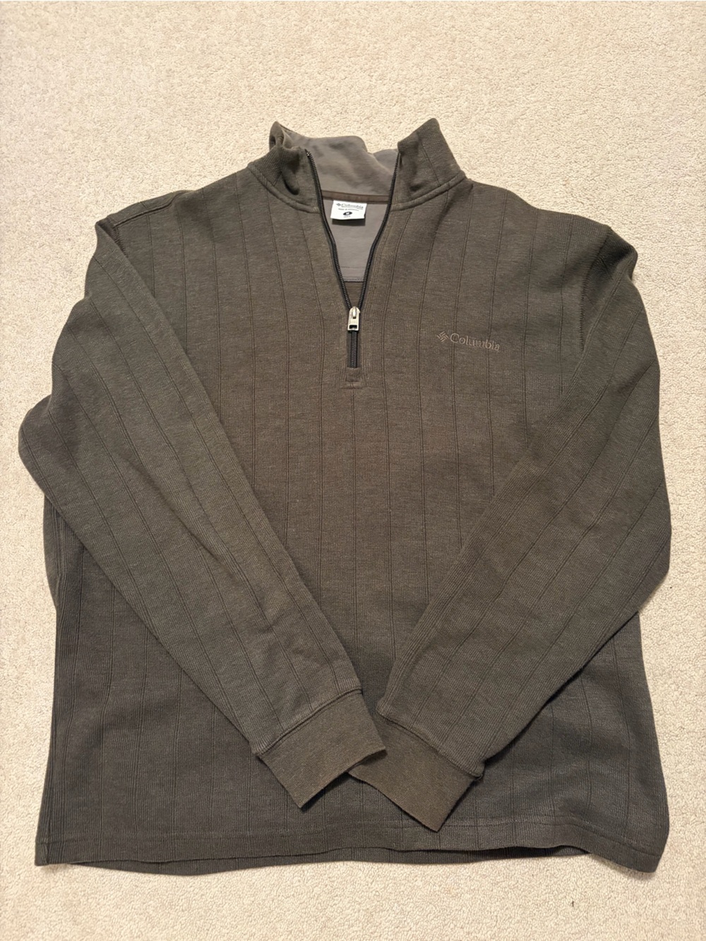 Columbia Ribbed Full-Zip Pullover - Olive